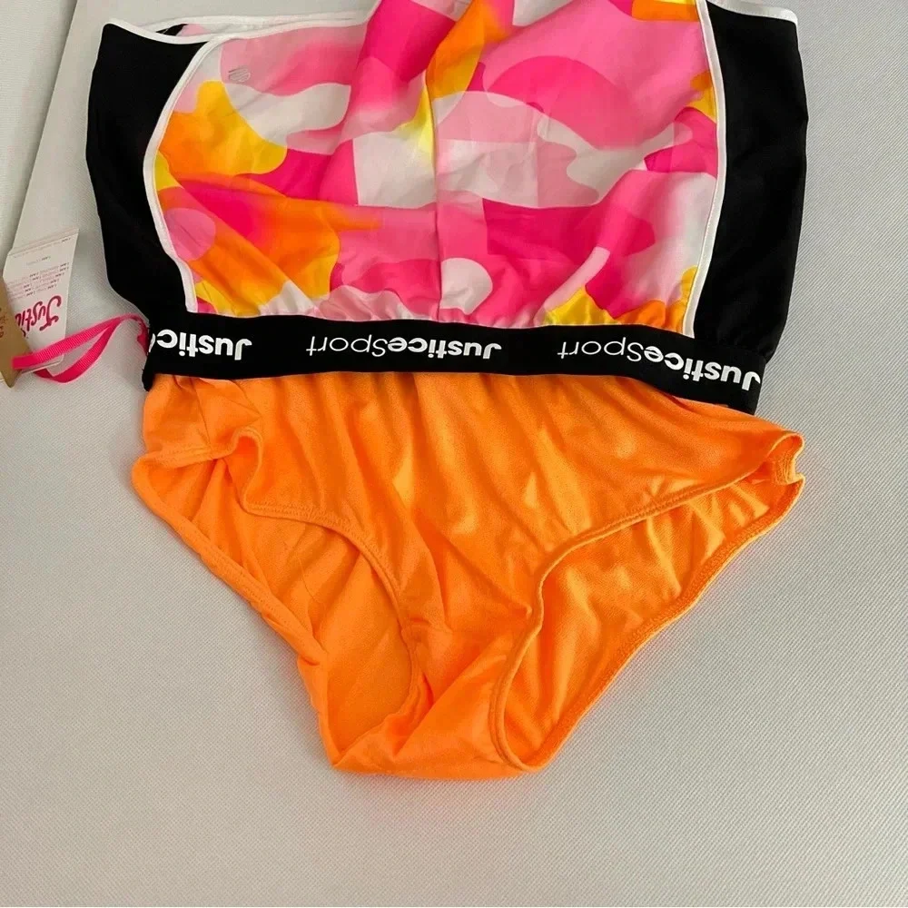 Justice Girls J-Sport Running Short Size Large (12/14) Built-In Lining Tie-Dye